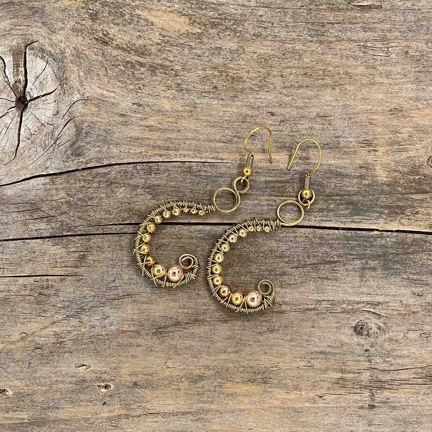 Øredobber i Gull med Gullperler - 60 mm - 157