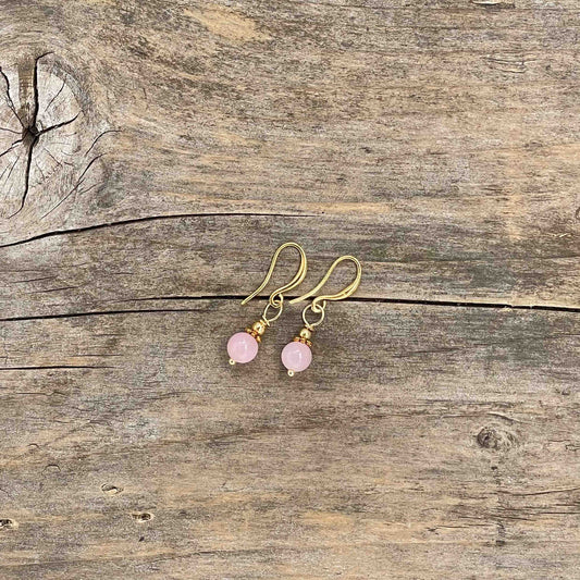 Øredobber i Gull med Jade - 30 mm - 161