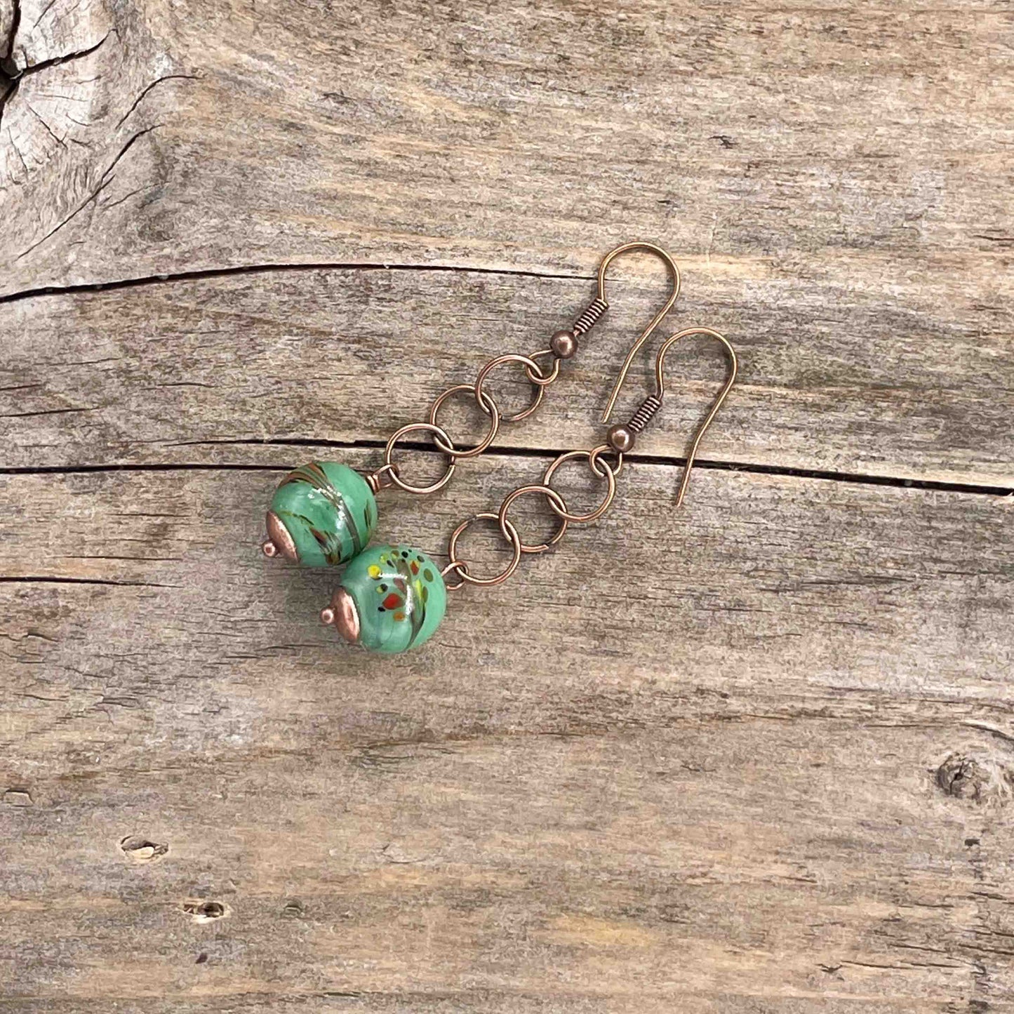 Øredobber i Kobber med Kjeramisk - 50 mm - 235