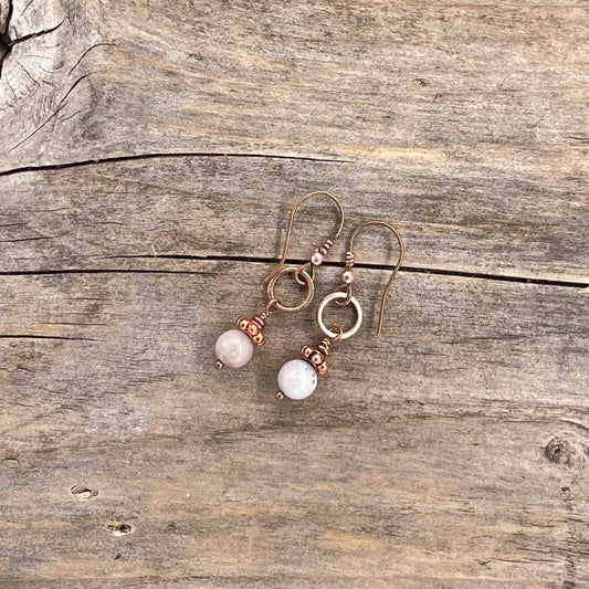 Øredobber i Kobber med Turmalin - 40 mm - 238