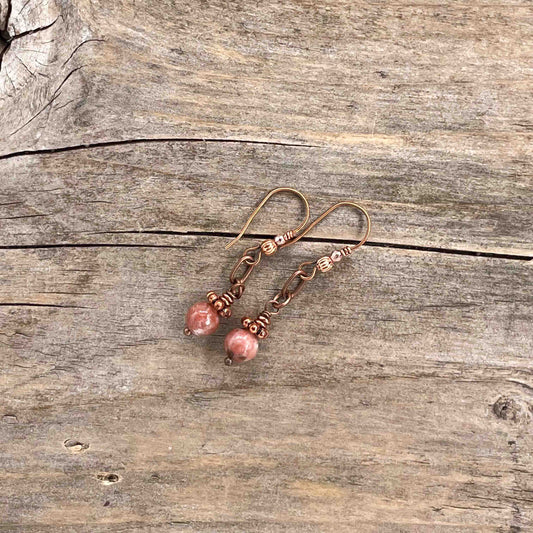 Øredobber i Kobber med Turmalin - 40 mm - 239