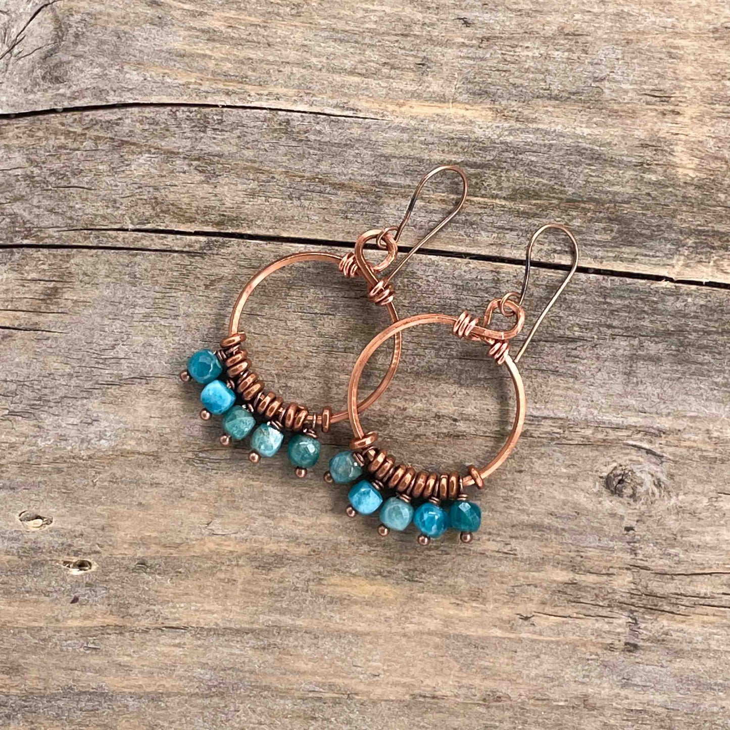 Kobber Hoops med Apatitt - 50 mm - 281