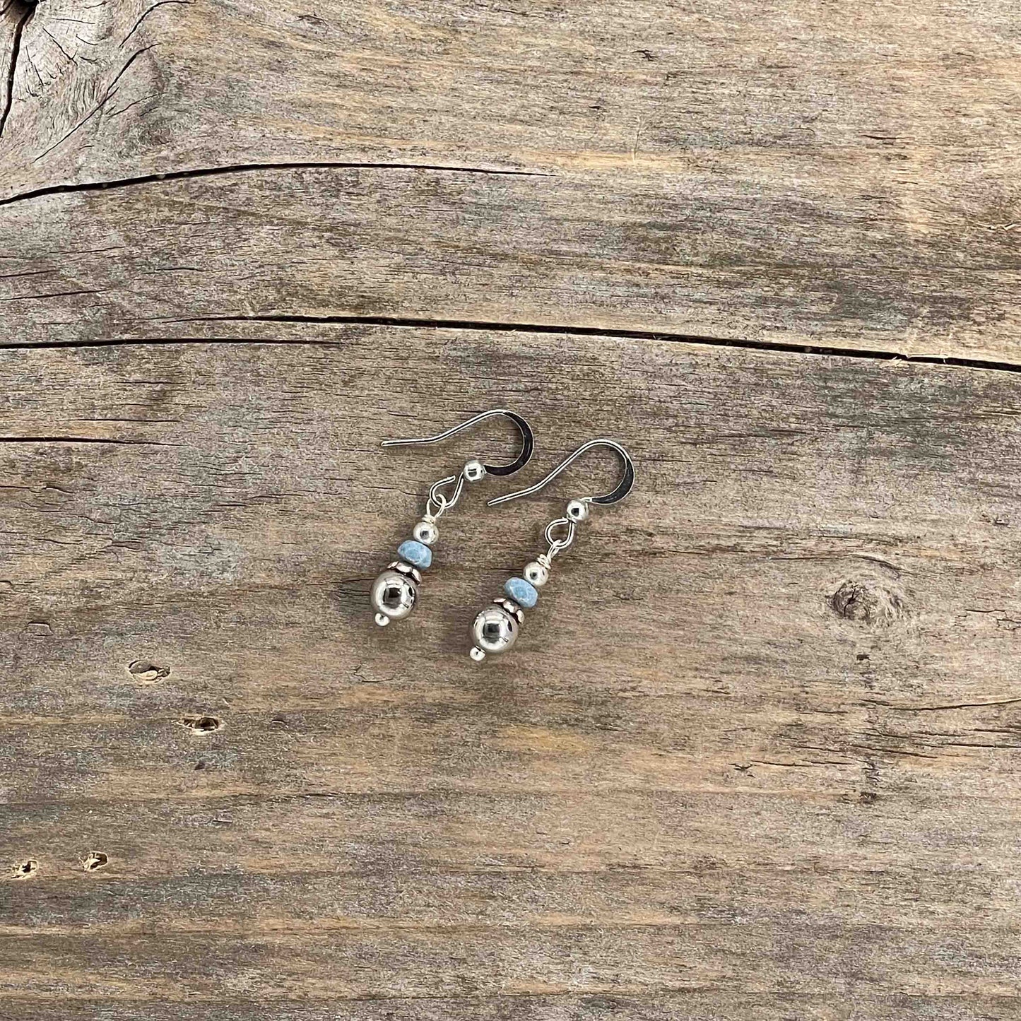 Øredobber i Sølv med Glassperler - 30 mm - 313