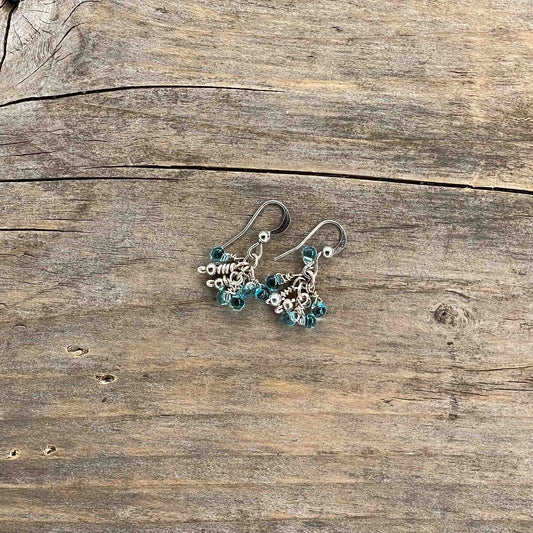 Øredobber i Sølv med Glassperler - 30 mm - 314