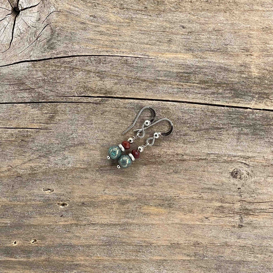 Øredobber i Sølv med Glassperler - 30 mm - 317