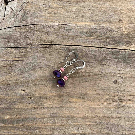 Øredobber i Sølv med Glassperler - 30 mm - 320