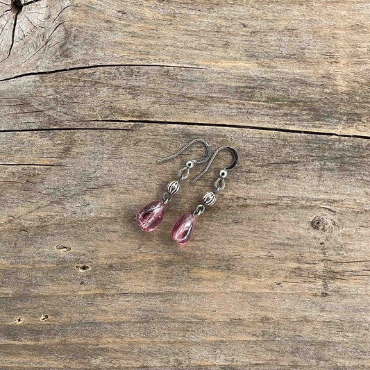 Øredobber i Sølv med Glassperler - 35 mm - 321