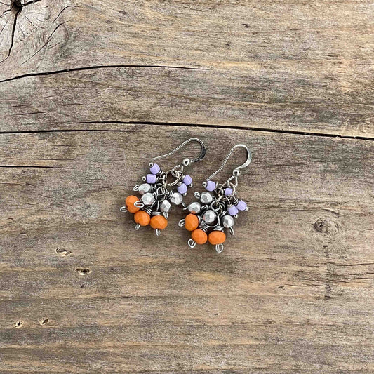 Øredobber i Sølv med Glassperler - 35 mm - 322