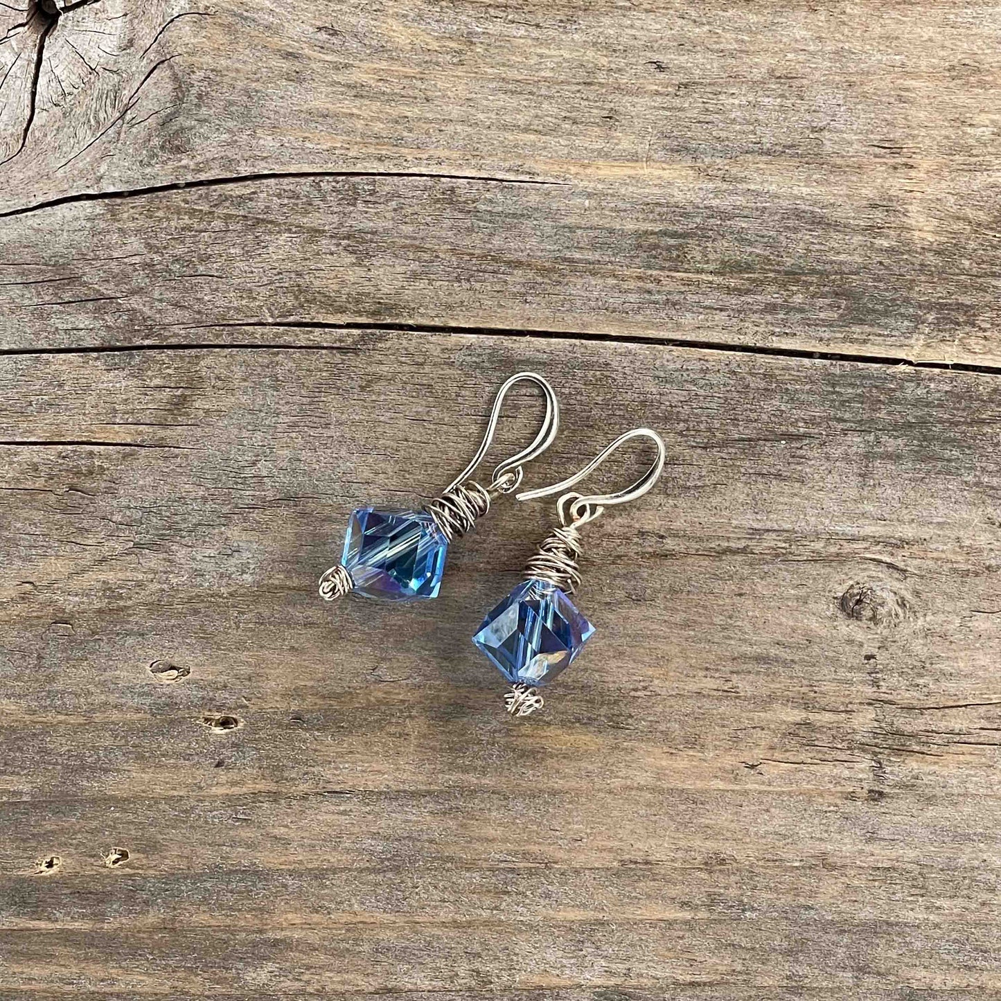 Øredobber i Sølv med Glassperler - 40 mm - 326