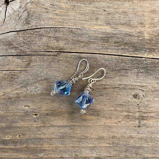 Øredobber i Sølv med Glassperler - 40 mm - 326