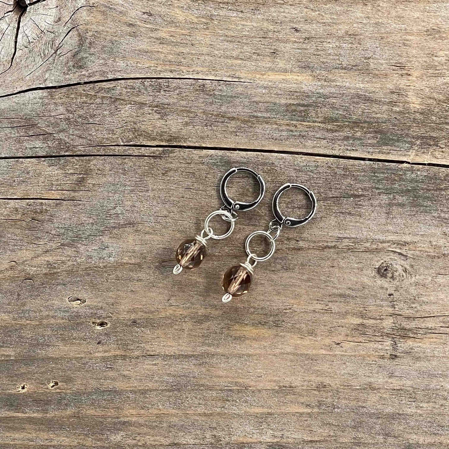 Øredobber i Sølv med Glassperler - 40 mm - 327