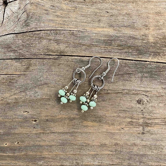 Øredobber i Sølv med Glassperler - 45 mm - 331