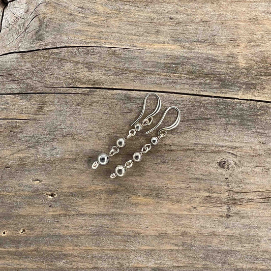 Øredobber i Sølv med Glassperler - 45 mm - 337