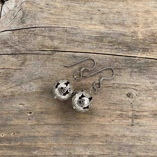 Øredobber i Sølv med Glassperler - 45 mm - 338