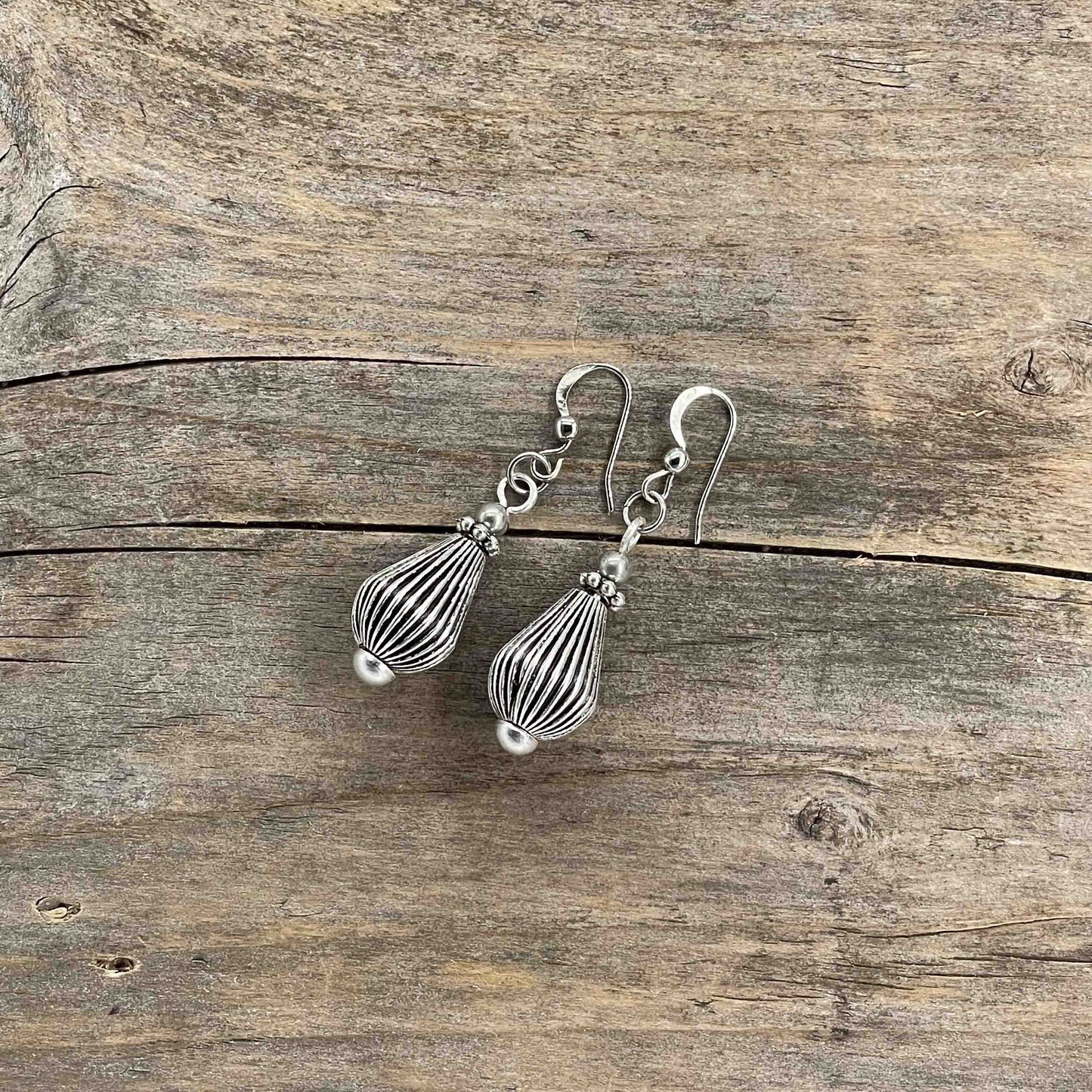 Øredobber i Sølv med Glassperler - 45 mm - 340