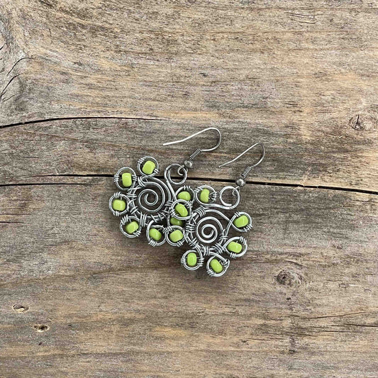 Øredobber i Sølv med Glassperler - 45 mm - 341