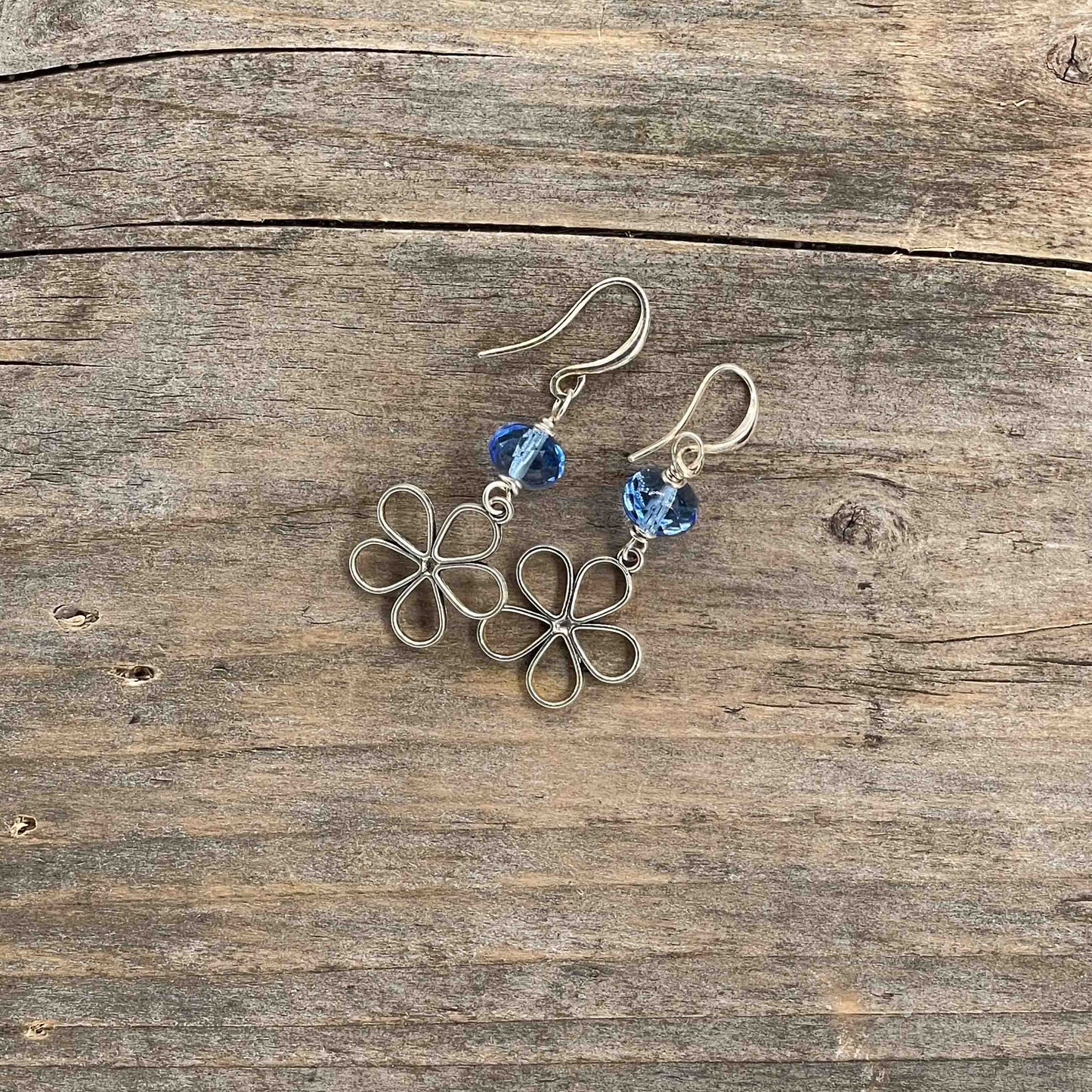 Øredobber i Sølv med Glassperler - 50 mm - 346