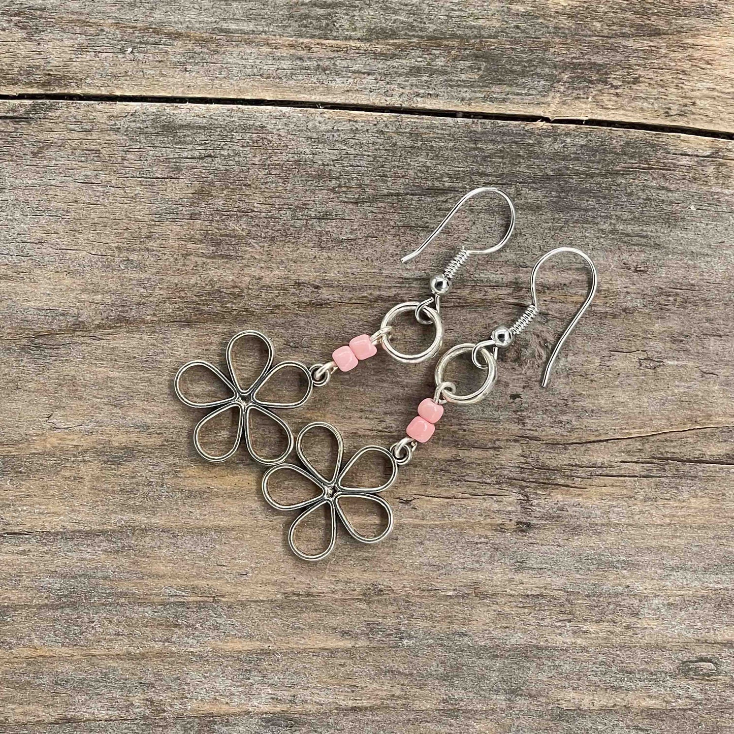 Sølv Øredobber med Seed Beads - 55 mm - 351