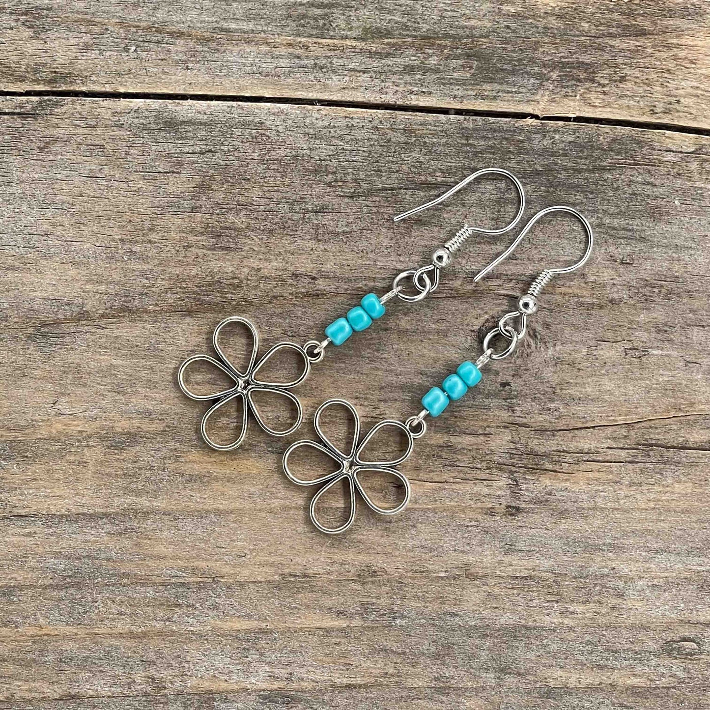 Sølv Øredobber med Seed Beads- 55 mm - 352