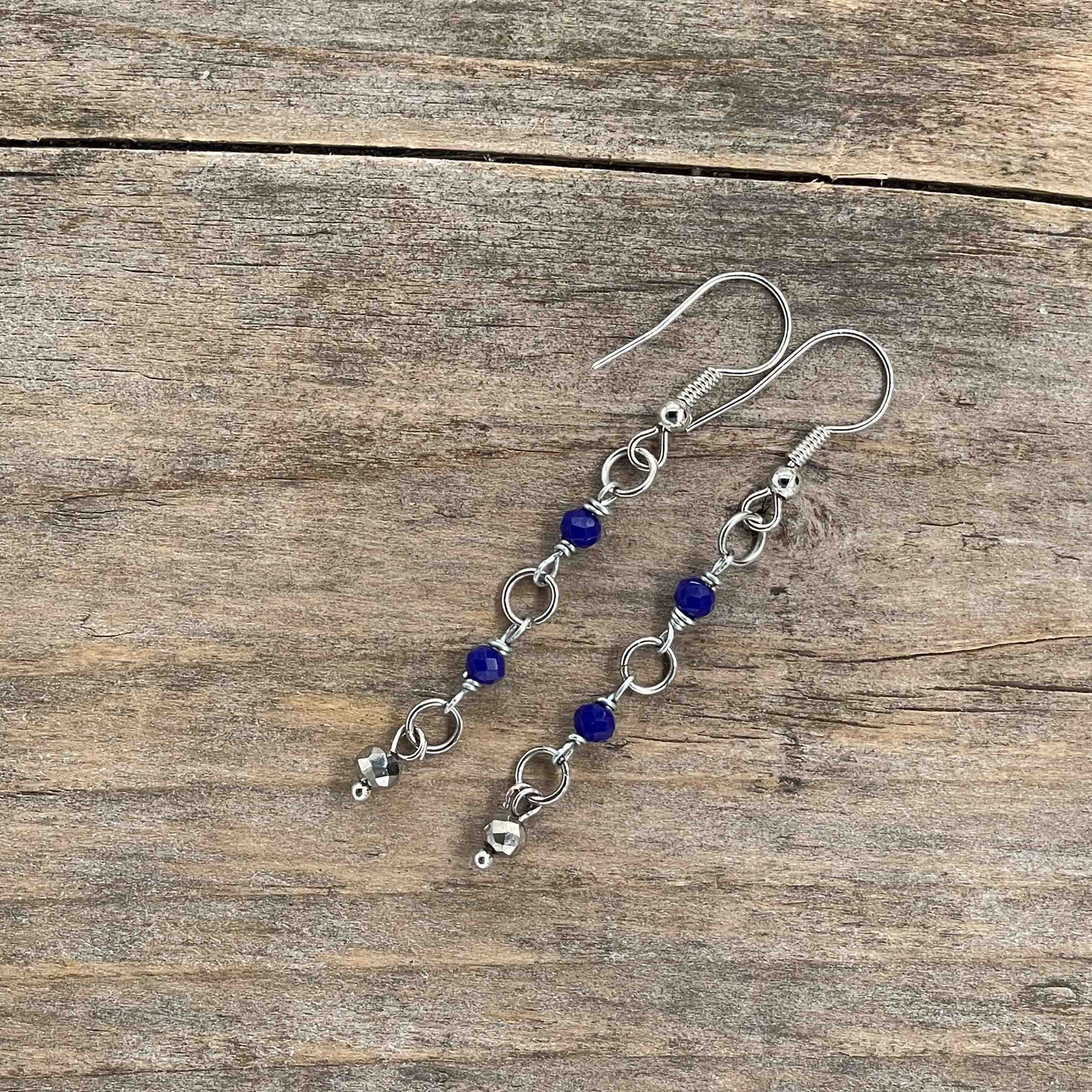 Øredobber i Sølv med Glassperler - 55 mm - 353