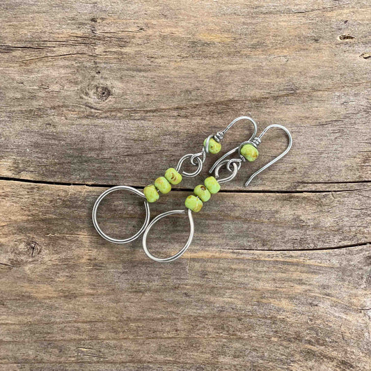 Øredobber i Sølv med Glassperler - 60 mm - 357