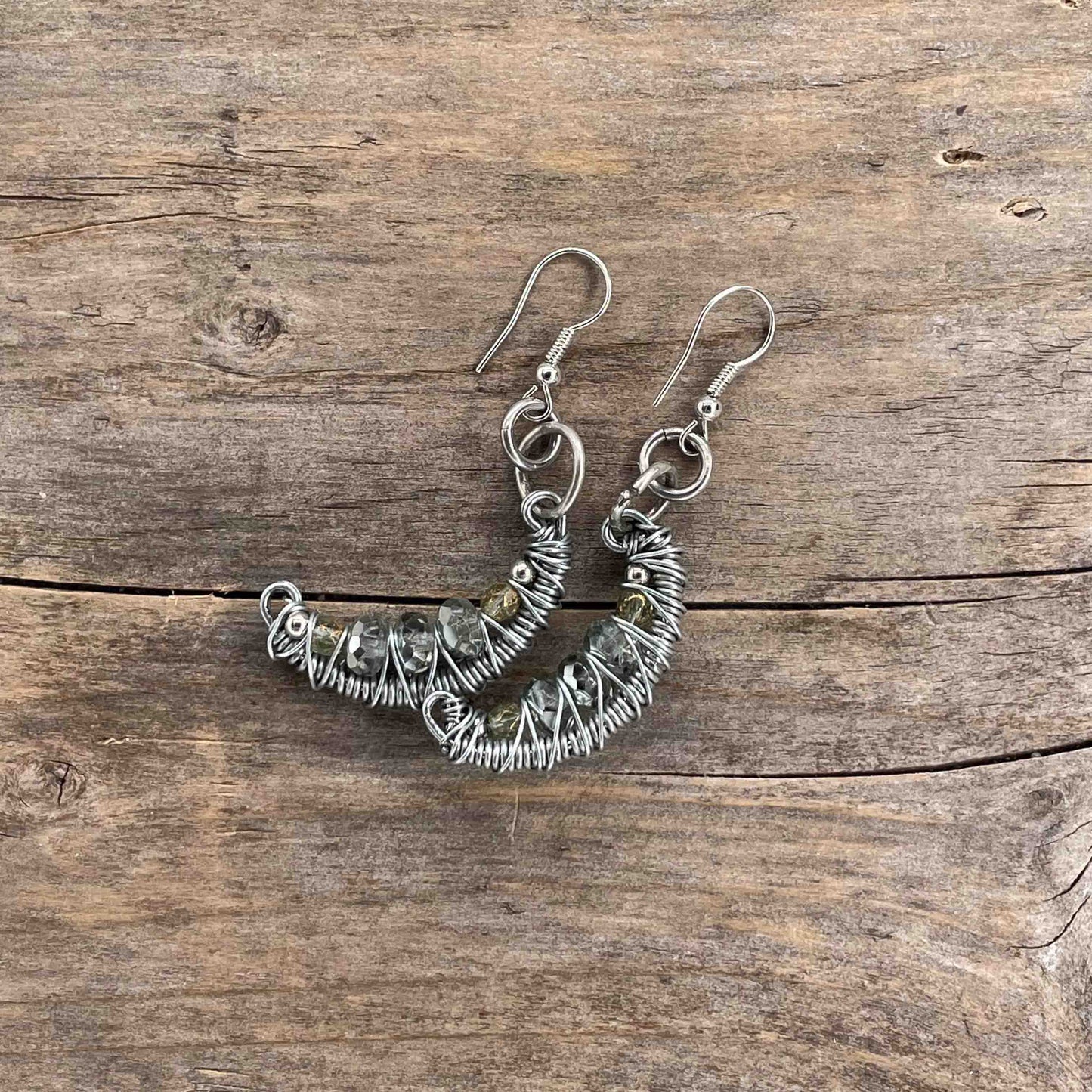 Øredobber i Sølv med Glassperler - 60 mm - 361