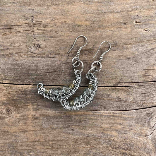 Øredobber i Sølv med Glassperler - 60 mm - 361