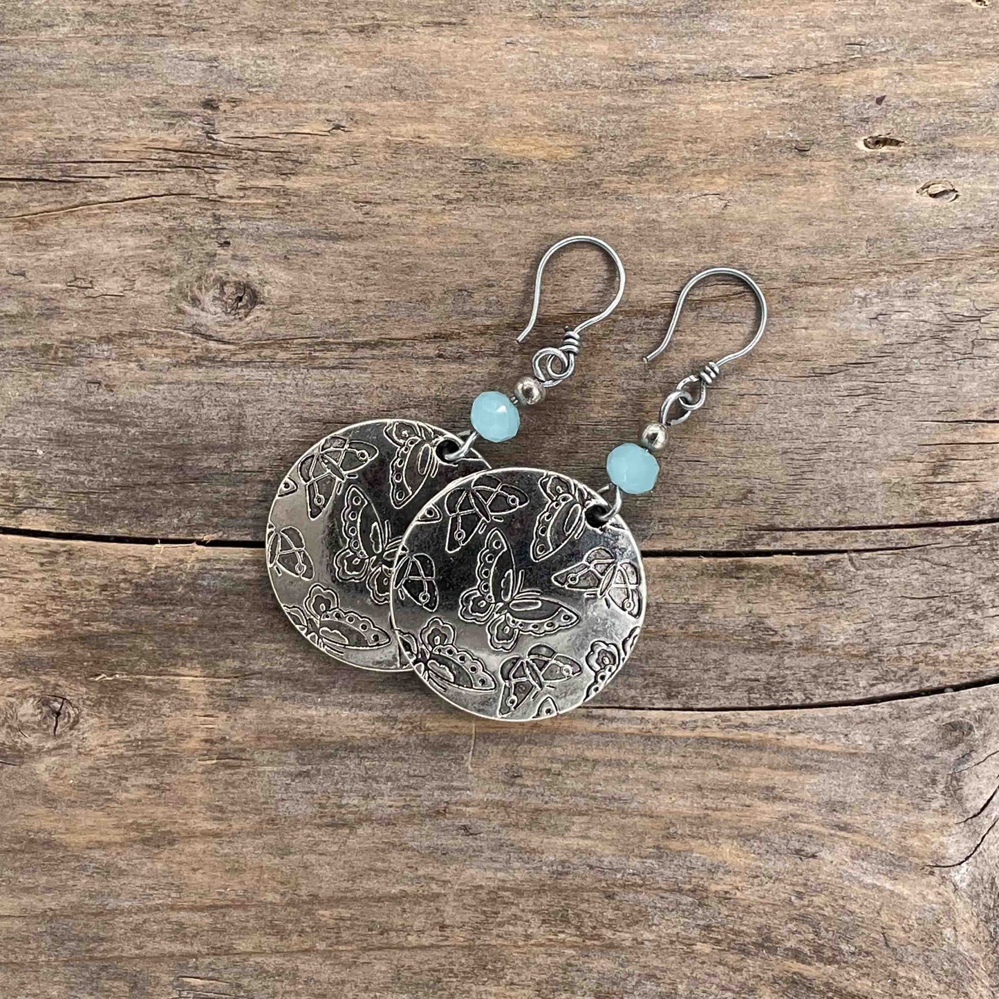 Øredobber i Sølv med Glassperler - 60 mm - 362