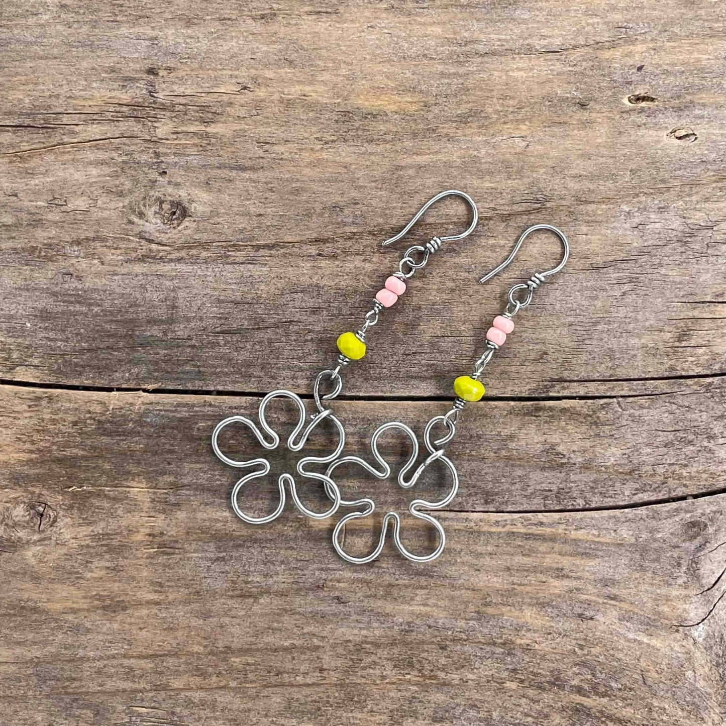 Øredobber i Sølv med Glassperler - 60 mm - 364