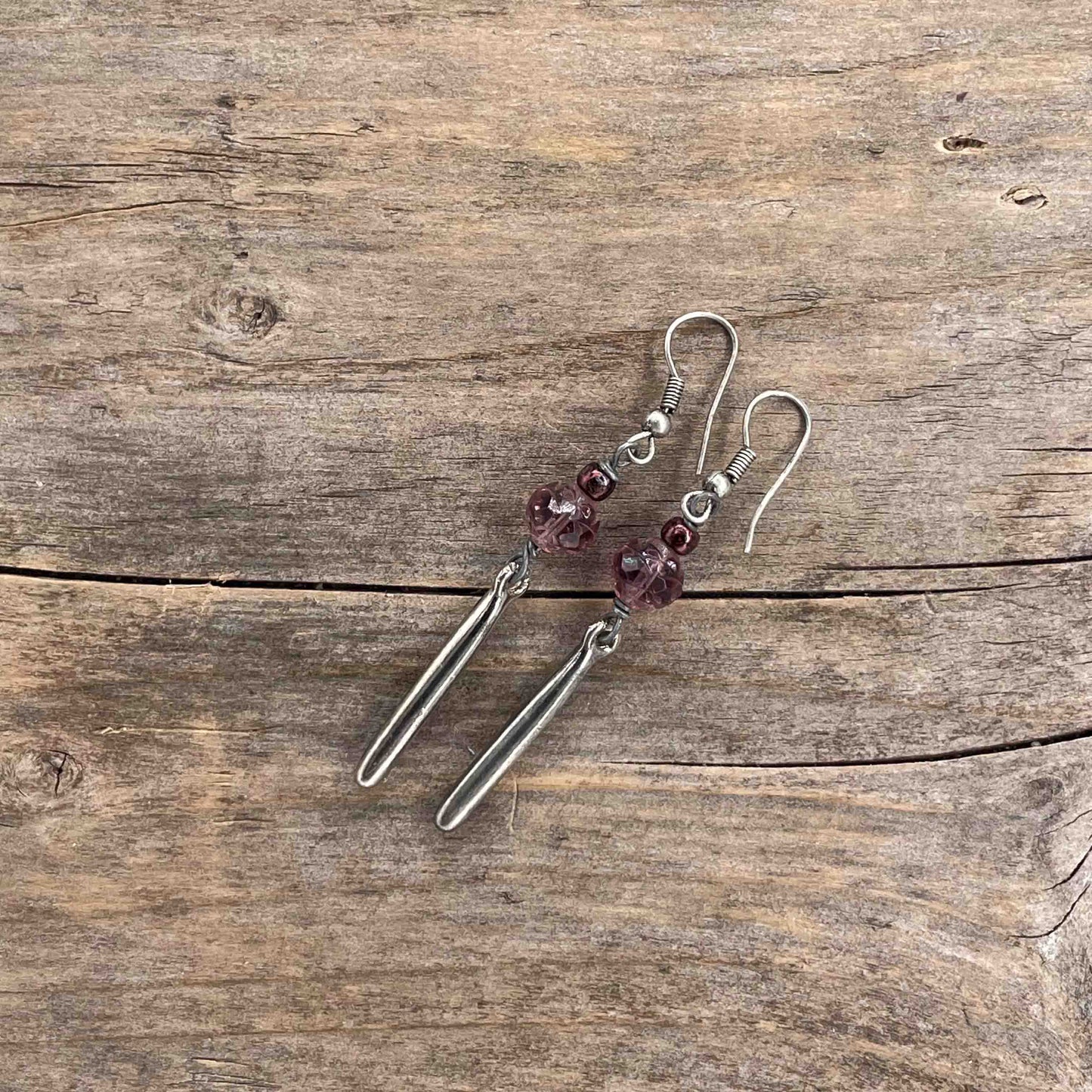 Øredobber i Sølv med Glassperler - 65 mm - 366