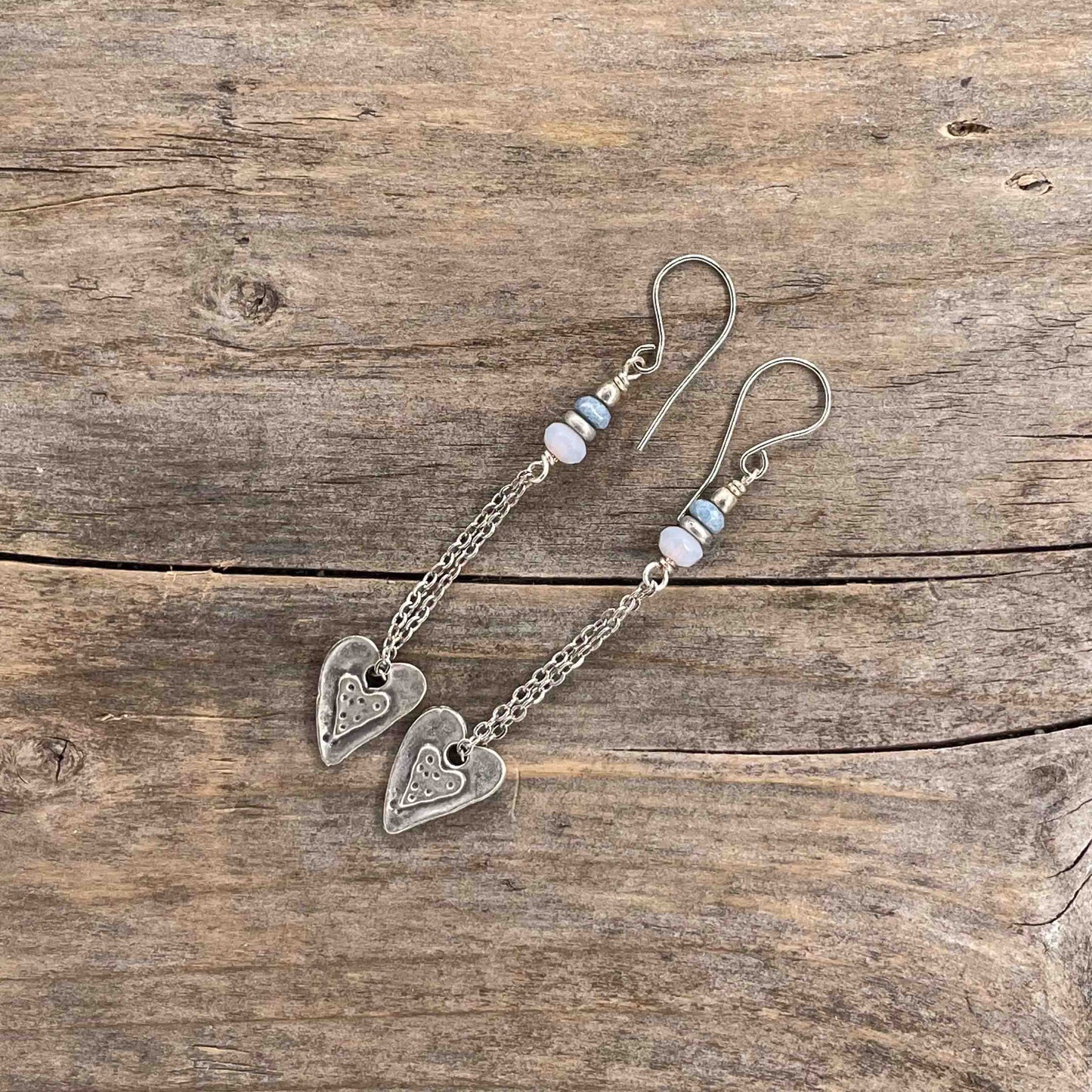 Øredobber i Sølv med Glassperler - 65 mm - 368