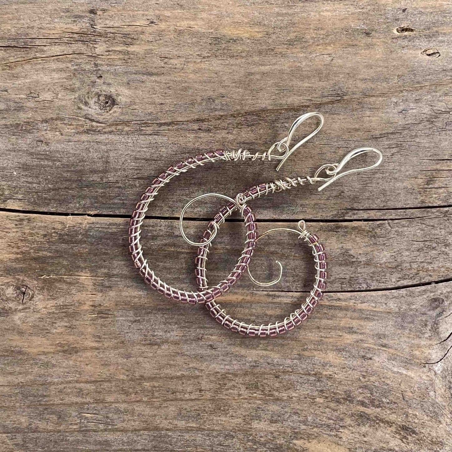 Øredobber i Sølv med Glassperler - 65 mm - 369