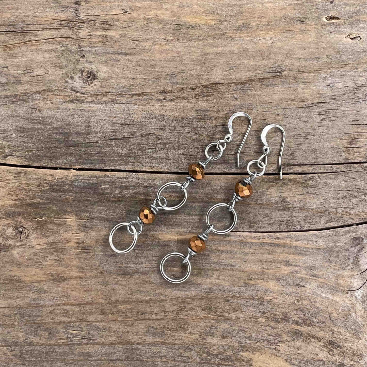 Øredobber i Sølv med Glassperler - 60 mm - 374