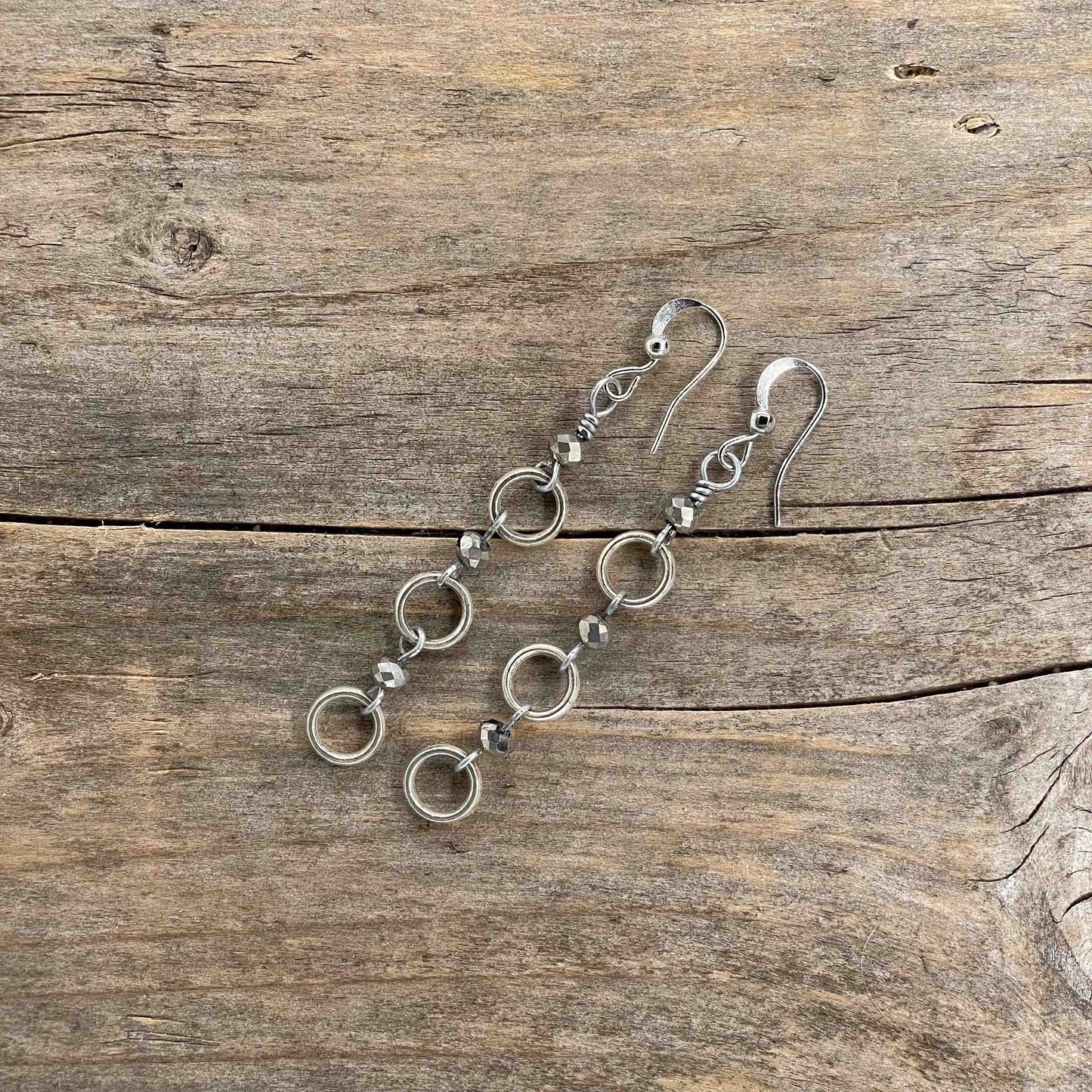 Øredobber i Sølv med Glassperler - 60 mm - 376