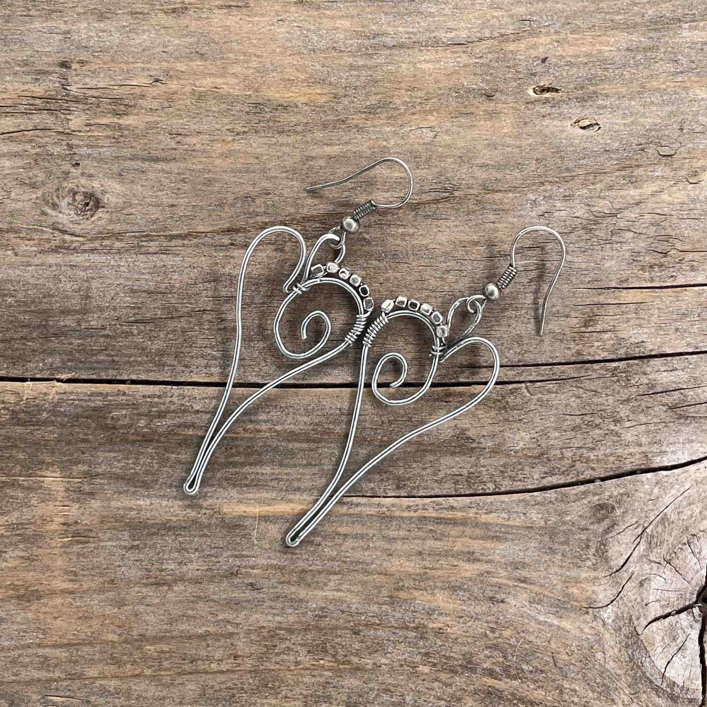 Øredobber i Sølv med Glassperler - 65 mm - 378