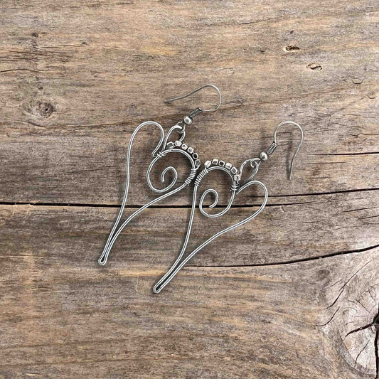 Øredobber i Sølv med Glassperler - 65 mm - 378