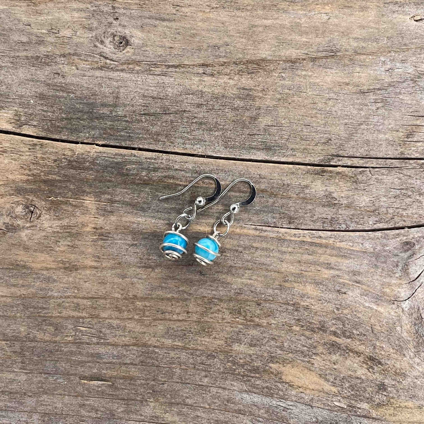 Øredobber i Sølv med Agat - 25 mm - 404