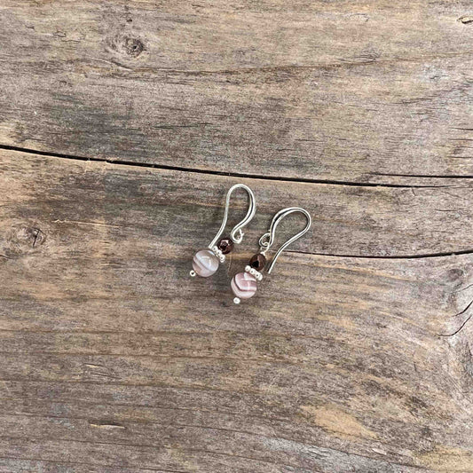 Øredobber i Sølv med Agat - 30 mm - 405