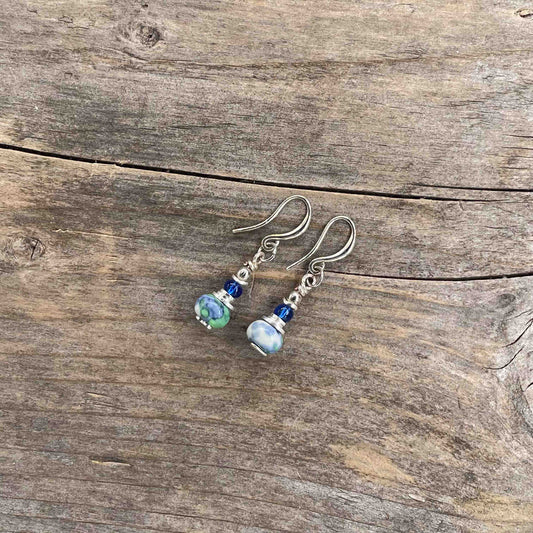 Øredobber i Sølv med Rainforest Flower - 35 mm - 412