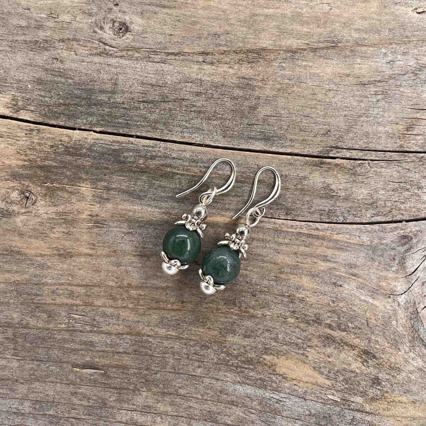 Øredobber i Sølv med Agat - 40 mm - 413