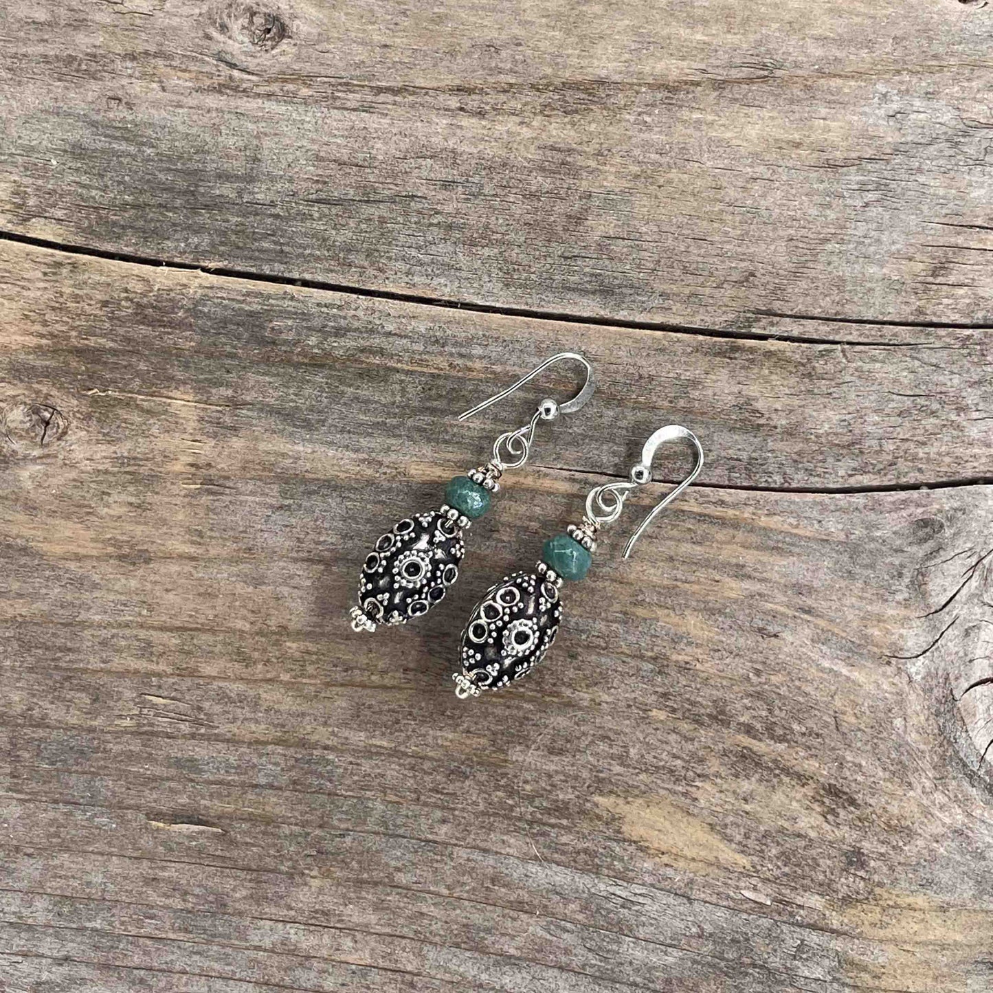 Øredobber i Sølv med Agat - 45 mm - 417