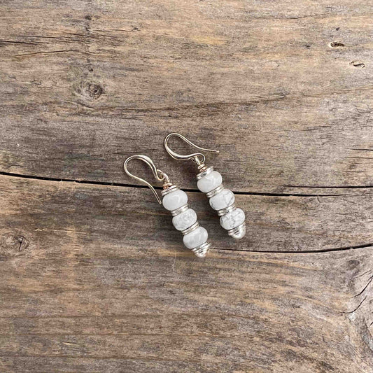 Øredobber i Sølv med Howlitt - 45 mm - 421