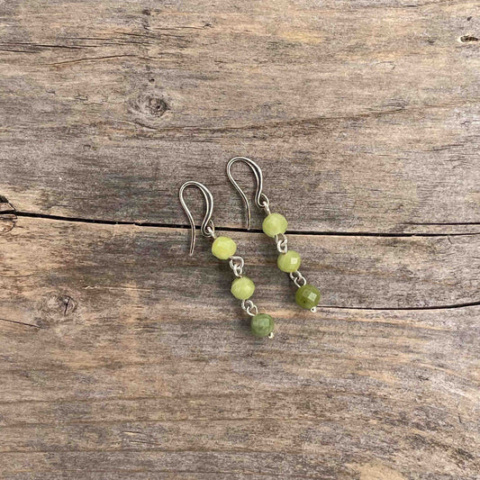 Øredobber i Sølv med Jade - 45 mm - 425