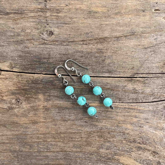 Øredobber i Sølv med Turkis - 45 mm - 426