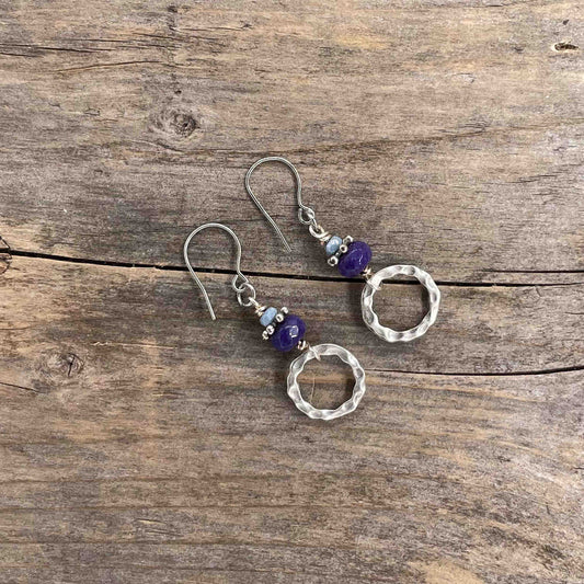 Øredobber i Sølv med Agat - 50 mm - 427