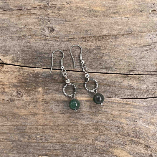 Øredobber i Sølv med Agat - 50 mm - 428