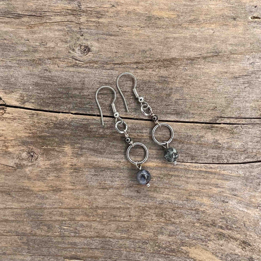 Øredobber i Sølv med Alabast - 50 mm - 430