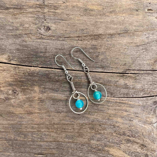 Øredobber i Sølv med Agat - 45 mm - 432