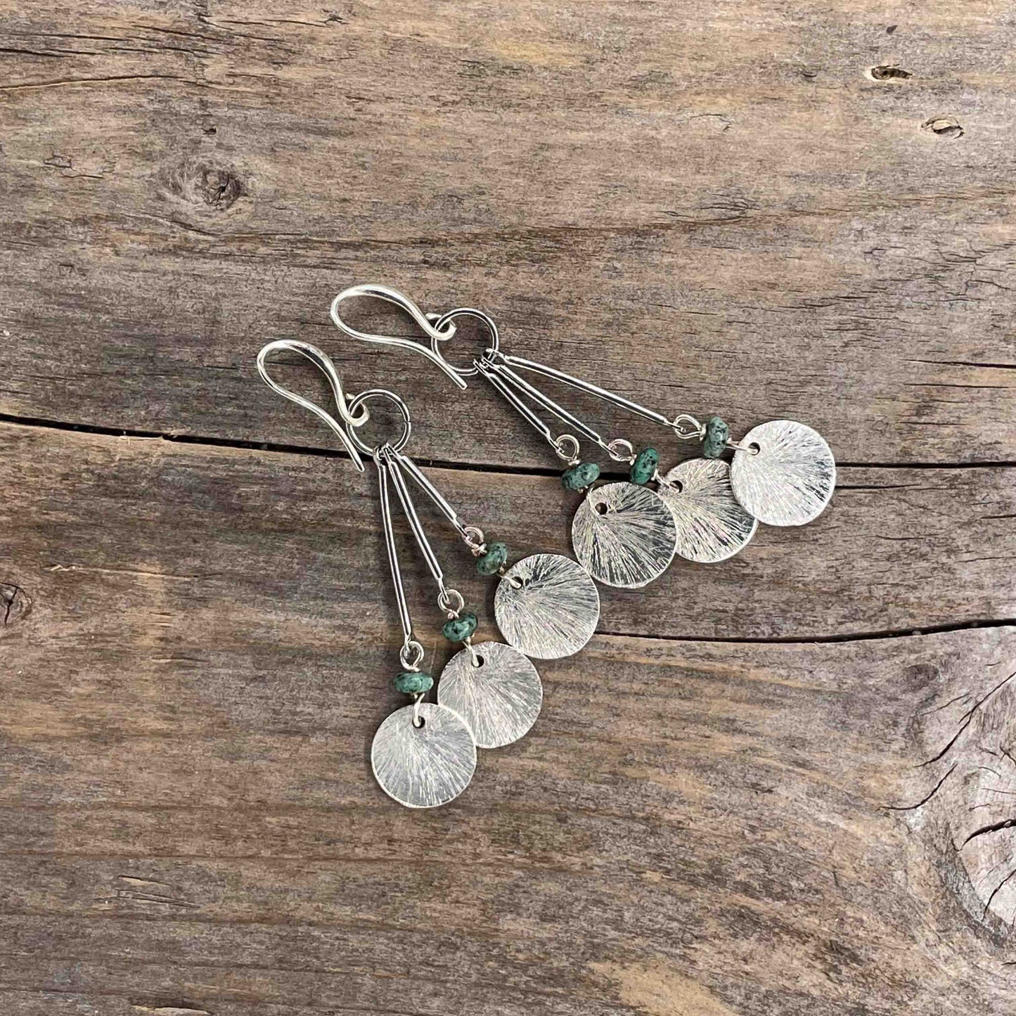 Øredobber i Sølv med Afrikansk Turkis - 60 mm - 440