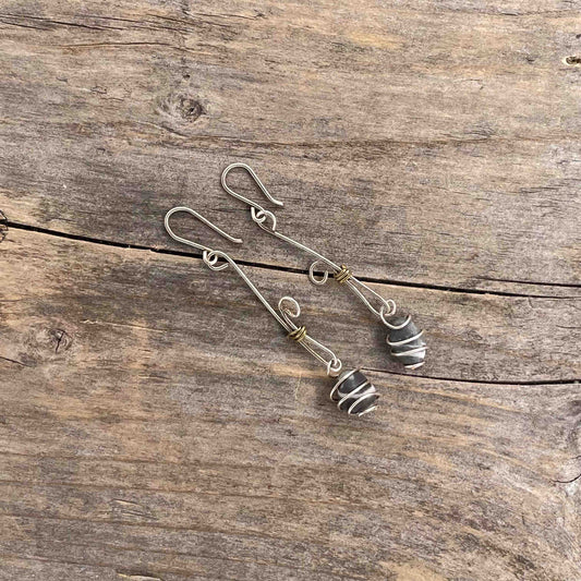 Øredobber i Sølv med Strandstein - 60 mm - 445